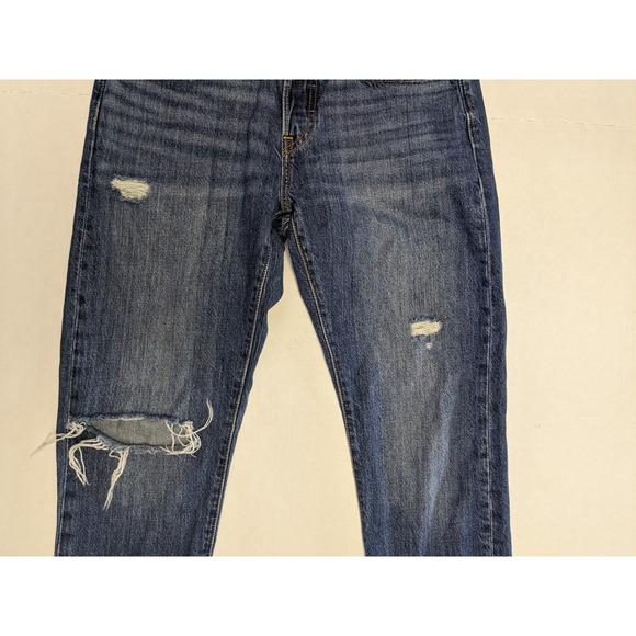 Levi’s 501 T Button Fly Jeans Women Size 26x28 Distressed Destroyed Blue - Picture 3 of 13